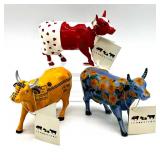 Set of 3 CowParade Collectible Figurines: NYC Taxi, Sunflowers, Udder Romance