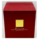 Lenox Holiday Gems Ruby Balloons Set of 4 Wine Glasses in Box #1