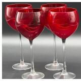 Lenox Holiday Gems Ruby Balloons Set of 4 Wine Glasses in Box #1