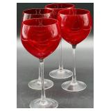 Lenox Holiday Gems Ruby Balloons Set of 4 Wine Glasses #2