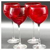 Lenox Holiday Gems Ruby Balloons Set of 4 Wine Glasses #2