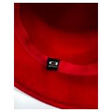 August Red Wool Dress Hat with Floral Decoration and Hat Box