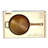 Parini Golden Oil Cast-Iron Skillet and 3 Qt. Enameled Cast Iron Dutch Oven Set - NIB