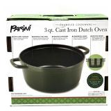 Parini Golden Oil Cast-Iron Skillet and 3 Qt. Enameled Cast Iron Dutch Oven Set - NIB