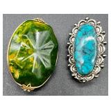 Collection of 10 Vintage Costume Brooches and Pins with Floral, Figural, and Gemstone Designs