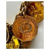 Vintage Coin Motif Jewelry Set with Necklace, Earrings, and Pendant