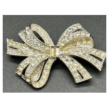 Set of 9 Vintage Rhinestone and Faux Pearl Brooch Pins