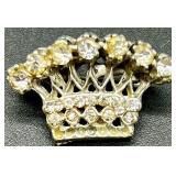 Set of 9 Vintage Rhinestone and Faux Pearl Brooch Pins