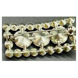 Set of 9 Vintage Rhinestone and Faux Pearl Brooch Pins
