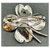 Set of 9 Vintage Rhinestone and Faux Pearl Brooch Pins