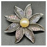 Set of 3 Decorative Costume Brooch Pins - Mask, Leaf, and Flower Designs