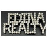 Set of 3 Realtor Brooch Pins including Edina Realty Rhinestone and Sold House Pins