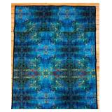 Artisan Handmade Colorful Art Quilt Wall Hanging with Leaf Motif and Patchwork