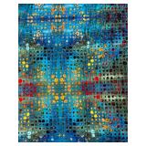 Artisan Handmade Colorful Art Quilt Wall Hanging with Leaf Motif and Patchwork