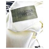 Set of 2 Collection XIIX Scarves Ivory and Black with Fringe and Beaded Detail