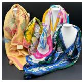 Set of 3 Designer Silk Scarves by April Cornell and Echo