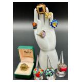Collection of Fashion Statement Rings Including Marshall Field