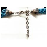 Set of 3 Beaded Necklaces - Blue Seed Beads, Lapis Blue & Stone Chips