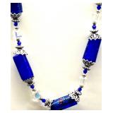 Set of 3 Beaded Necklaces - Blue Seed Beads, Lapis Blue & Stone Chips