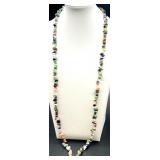 Set of 3 Beaded Necklaces - Blue Seed Beads, Lapis Blue & Stone Chips