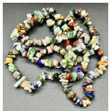 Set of 3 Beaded Necklaces - Blue Seed Beads, Lapis Blue & Stone Chips