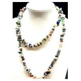 Set of 3 Beaded Necklaces - Blue Seed Beads, Lapis Blue & Stone Chips