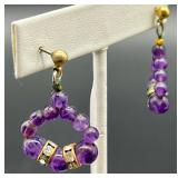 Victorian Enameled Heart Pendant, Amethyst Jewelry, and Brooch Collection