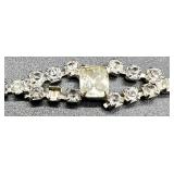 Vintage Rhinestone Jewelry Set with Clip-On Earrings, Necklaces, and Bracelet