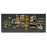 Vintage Cufflinks and Tie Clips Collection - Mixed Styles and Finishes