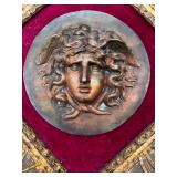Framed Medusa Relief Plaque with Ornate Gilded Frame by Nash Frame Design