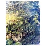 Signed Oil Painting on Wood Board Rural Cottage Landscape