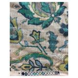 Roll of Covington Upholstery Fabric with Blue and Green Paisley Floral Pattern
