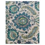 Roll of Covington Upholstery Fabric with Blue and Green Paisley Floral Pattern