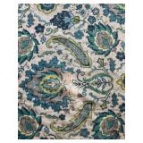 Roll of Covington Upholstery Fabric with Blue and Green Paisley Floral Pattern