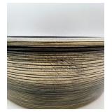 Artisan Ceramic Vessel Sink 16 Inch Round Textured Black and Beige - NIB