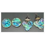 Collection of Assorted Costume Jewelry Necklaces and Earrings with Shell and Abalone Accents
