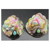 Collection of Assorted Costume Jewelry Necklaces and Earrings with Shell and Abalone Accents