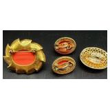Vintage Costume Jewelry Collection: Beaded Necklaces, Brooches, and Clip-On and Pierced Earrings. Featuring Betsy Johnson Necklace