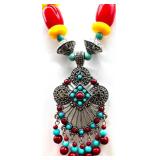 Vintage Costume Jewelry Collection: Beaded Necklaces, Brooches, and Clip-On and Pierced Earrings. Featuring Betsy Johnson Necklace