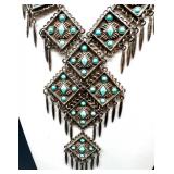 Southwest-Style Statement Necklace with Turquoise Accents and 5 Pairs of Earrings including Christopher and Banks