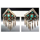 Southwest-Style Statement Necklace with Turquoise Accents and 5 Pairs of Earrings including Christopher and Banks