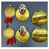 Collection of Vintage and Statement Clip-On Earrings Assorted Styles and Materials