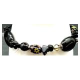Beaded Jewelry Set with Multistrand Necklaces, Bracelets and Clip-On Earrings