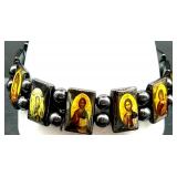 Beaded Jewelry Set with Multistrand Necklaces, Bracelets and Clip-On Earrings