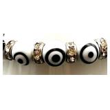 Beaded Jewelry Set with Multistrand Necklaces, Bracelets and Clip-On Earrings