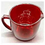 Set of Vintage Ruby Red Glass Bowls and Creamer