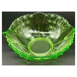 Vintage Vaseline UV Reactive Glass Bowl and Decorative Toothpick Cup