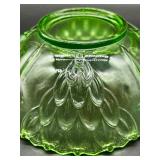 Vintage Vaseline UV Reactive Glass Bowl and Decorative Toothpick Cup