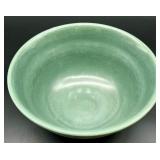 Set of 2 Vintage Glazed Stoneware Kitchen Pieces - Mixing Bowl and USA Pottery Lidded Crock