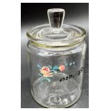Vintage Apothecary Glass Jars and Soap Dish Set with Wicker Basket
